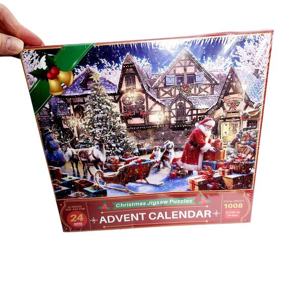 Advent Calendar 1008 Piece Christmas Jigsaw Puzzle  27.5" x19.7" Countdown Fun - Picture 1 of 12